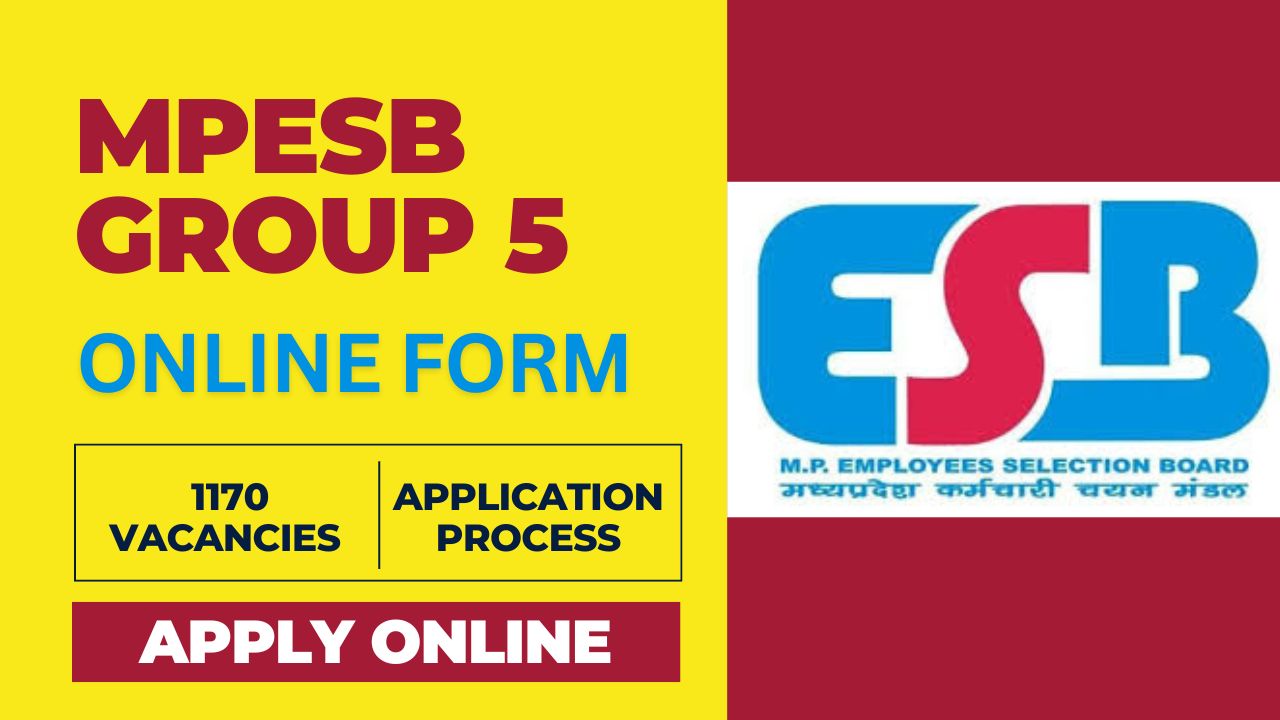 MPESB Group 5 Paramedical Staff Recruitment 2024-25, Notification for 1170 posts, Apply online.